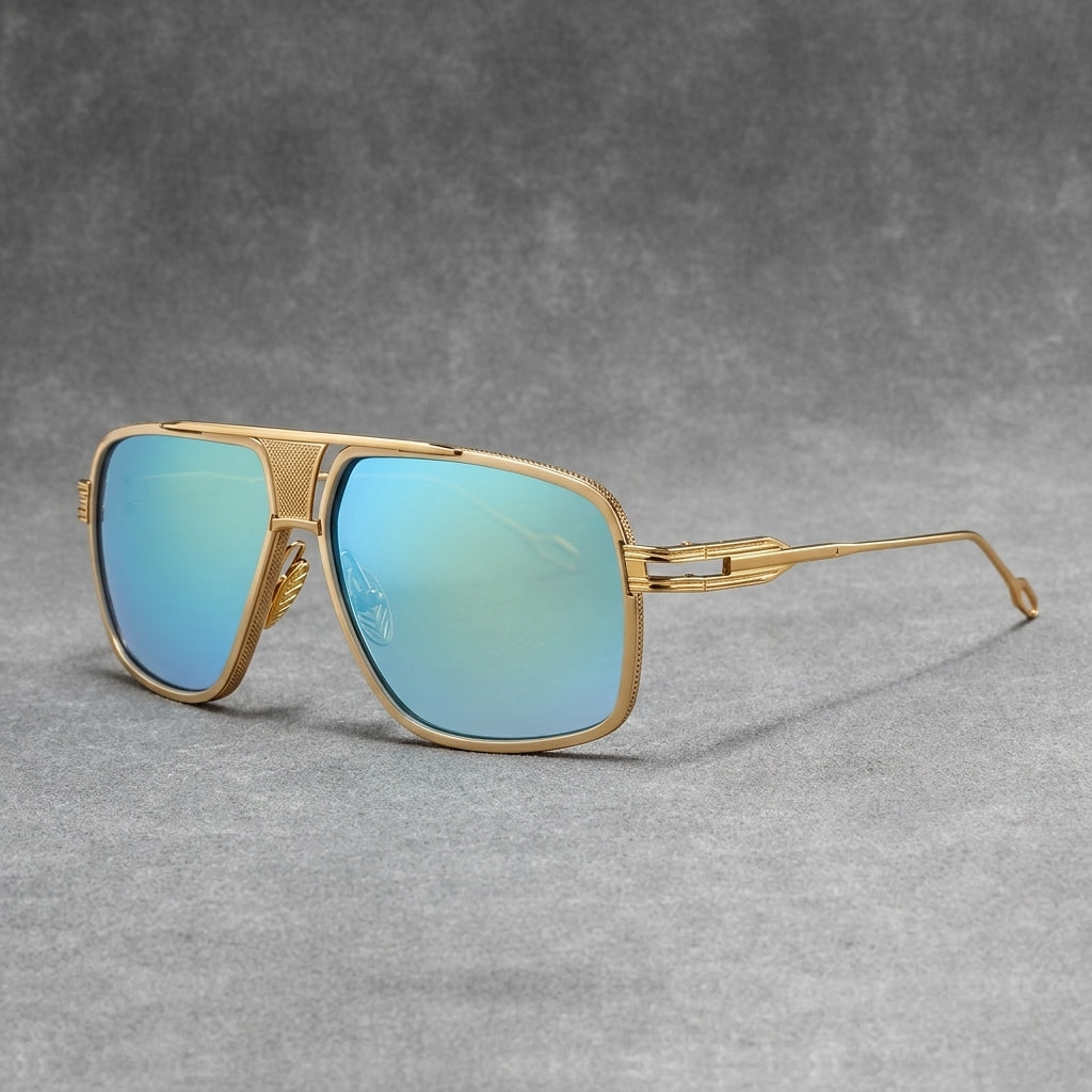 Ocean Blue Mirror / Gold